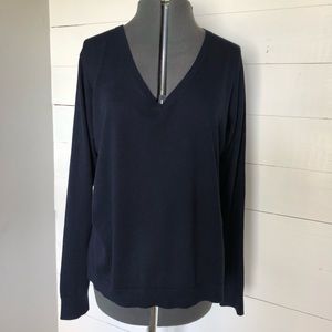 NWT Navy V-Neck Cotton Sweater by J. Crew